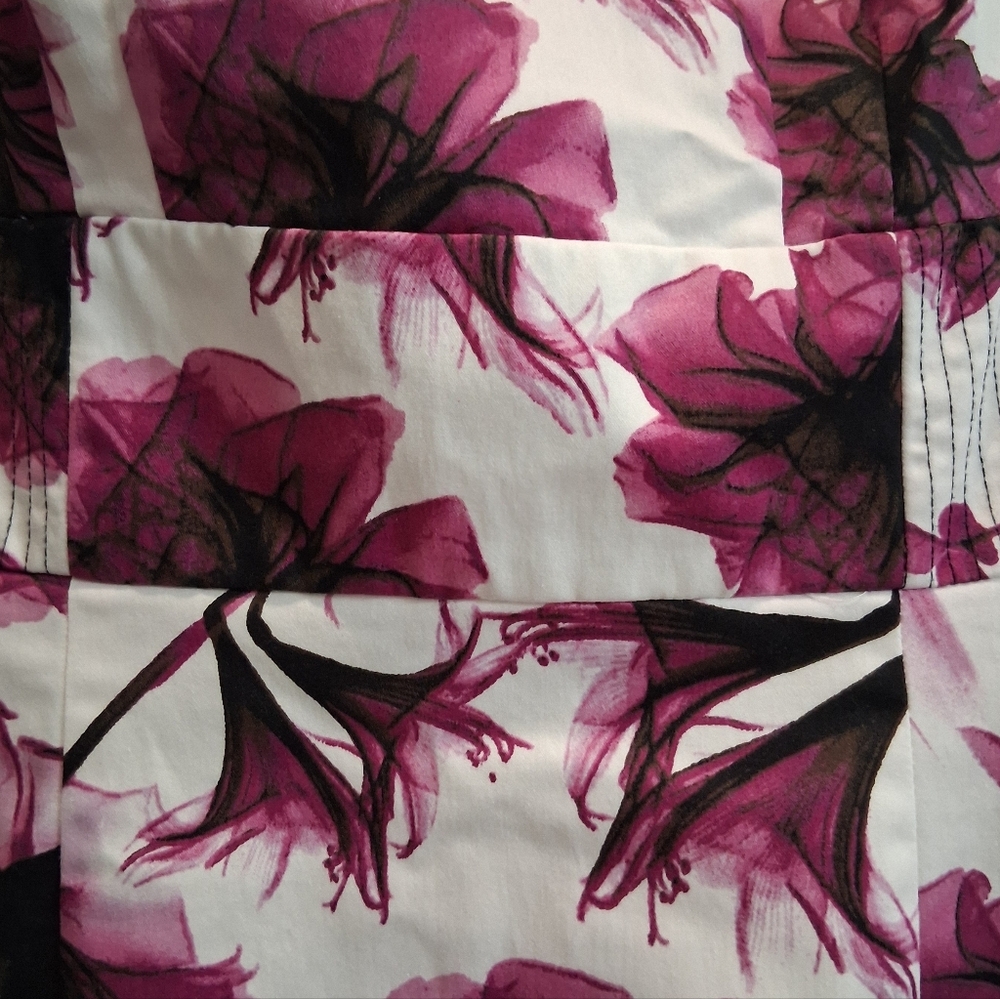 Worthington Purple and White Floral Y2K Sleeveless Women's Sheath Dress Size 8 - Picture 6 of 11